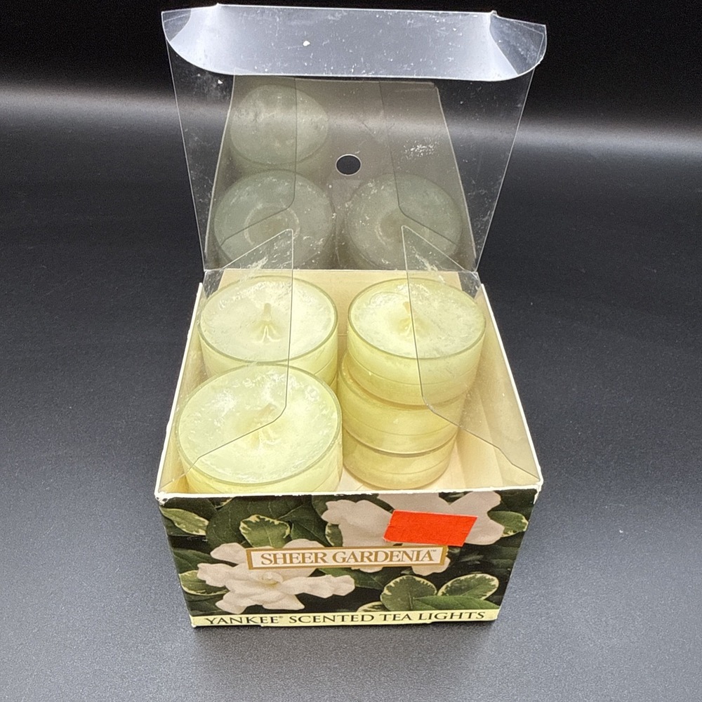 HTF Yankee Candle Sheer Gardenia Tea Lights‎ (9 Remaining- Open Box)